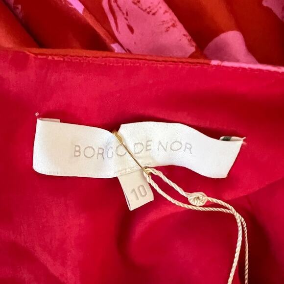 Borgo de Nor Anita Red & Pink Polka Dot Cotton Poplin Dress- Size US 6 - Picture 7 of 8